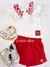 Imagem do Shorts-Saia Infantil Sarja Vermelho Animê N2383