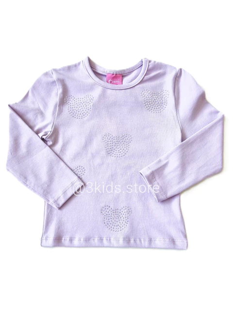 Blusa Infantil Menina Ursinhos Strass Lilás Cinti 12446-Li - comprar online