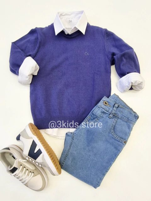 Blusa Tricot Infantil Azul Ogochi 005536001-0200 - comprar online