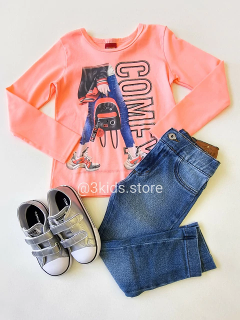 Blusa Infantil Laranja Neon Kyly 207660 - comprar online