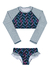 Biquini Infantil Manga Longa Corações Marinho 35952-M - 3Kids