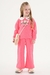 Conjunto Infantil Flores Blusa E Calça Wide Leg Moletom Flanelado Rosa Neon Up Baby 44870 - comprar online