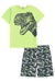 Conjunto Infantil Camiseta Dino Verde Neon E Shorts Lucboo 48445 - 3Kids