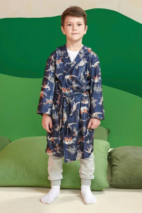 Roupão Infantil Fleece Dino Robô Lucboo 50464