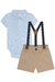 Conjunto Infantil Body Polo E Shorts Com Suspensórios Lucboo 52645 - comprar online