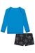 Conjunto De Banho Blusa Azul E Sunga Coqueiros Lucboo 74653 - 3Kids