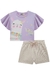 Conjunto Infantil Lhama Blusa E Shorts Lilás Kukiê 76049-Li - 3Kids