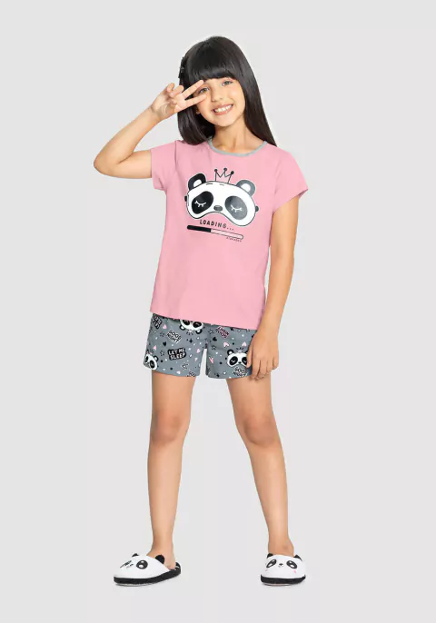 Pijama Infantil Panda Rosa 19057-R