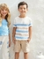 Conjunto Infantil Listras Camiseta E Shorts Milon 2000184 - comprar online