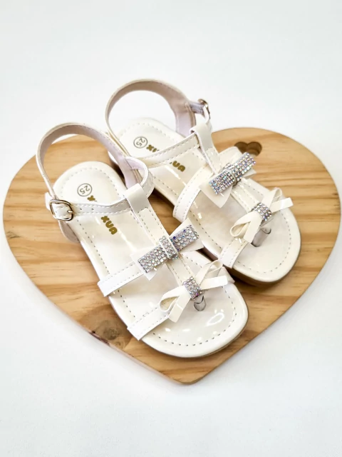 Sandália Infantil Lacinhos Com Strass Off Xuá Xuá 127.071.613