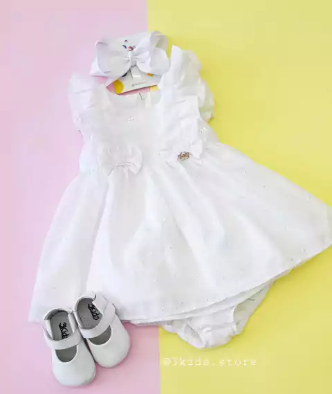 Vestido Bebê Laise Branco Mon Sucré 198019034
