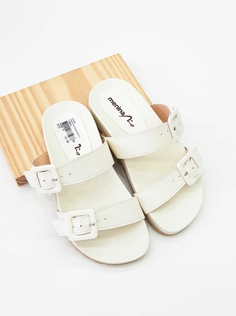 Rasteira Papete Infantil Fivelas Bege Menina Rio 12482-B