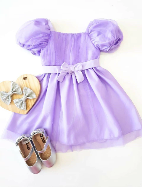 Vestido Infantil Tule Lilás Mon Sucré 51133123080