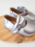 Sapatilha Infantil Em Couro Laço Lateral Prata Gambo B30601-Pr - comprar online