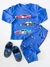 Pijama Infantil Manga Longa Carrinhos Azul Kyly 1000174