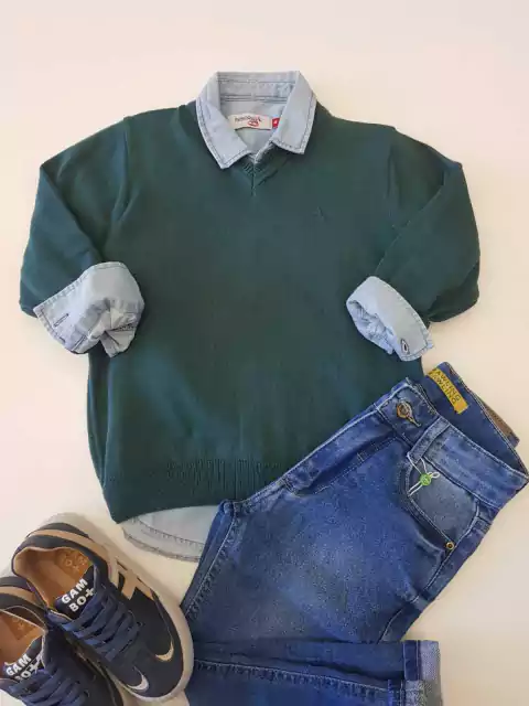 Blusa De Tricot Infantil Verde Ogochi 0054960010026