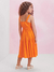 Vestido Infantil Com Recorte Laranja Animê (Tam. 4 Ao 12) N3430-P - comprar online