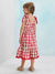 Vestido Infantil Xadrez Vermelho Animê P5352 - comprar online
