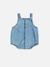 Jardineira Jeans Bebê Com Strass Animê L2384 (Body vendidod separadamente) - 3Kids