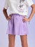 Saia Pregas Teen Risca De Giz Lilás Iam R4558