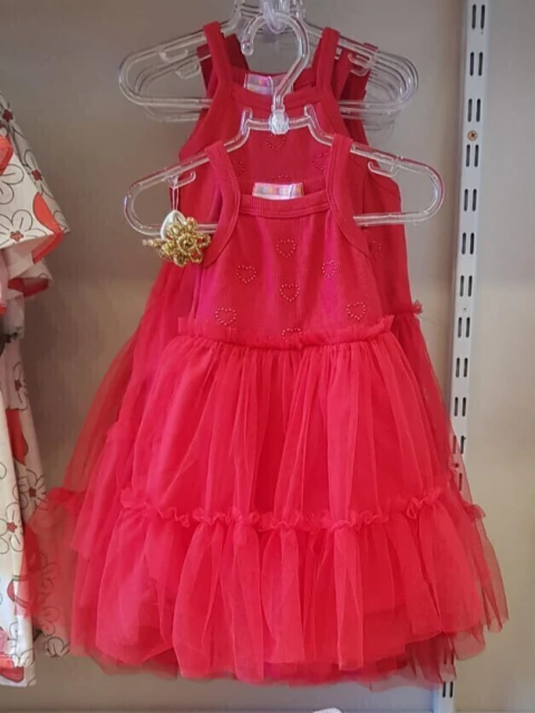Vestido Infantil Tule Vermelho Com Corações Strass Mon Sucré 51133127368 - comprar online