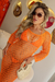 Imagem do Vestido Longo Crochê Leticia - Laranja(prazo de 12 dias úteis para confecção + envio)