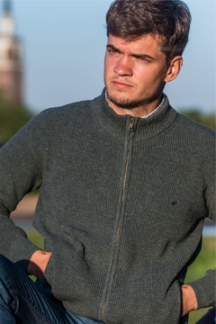 Cardigan con cierre Remo Gris en internet