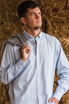 Camisa Las Vegas Liso Celeste Modelo 34 - Manga Larga Clásica - comprar online