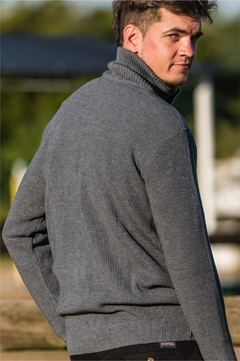 Campera con cierre y botones Remo Gris en internet