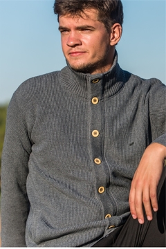 Campera con cierre y botones Remo Gris - Scotfield