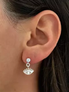 Aros plata 925 - Ojitos cubic - comprar online