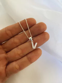 Conjunto iniciales plata 925 - V