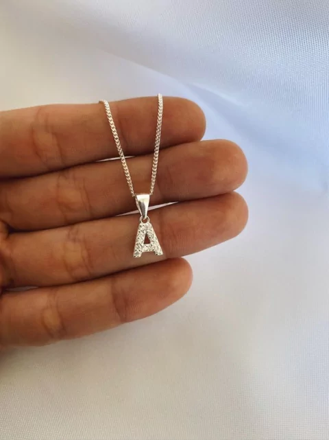 Conjunto iniciales plata 925 - A