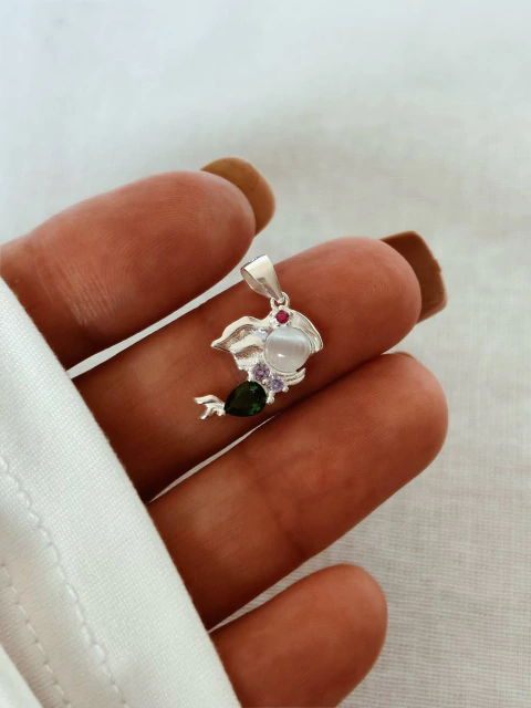 DIJE PLATA 925 Y CRISTAL - SIRENITA - comprar online