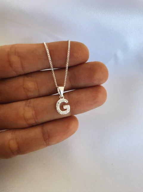 Conjunto iniciales plata 925 - G