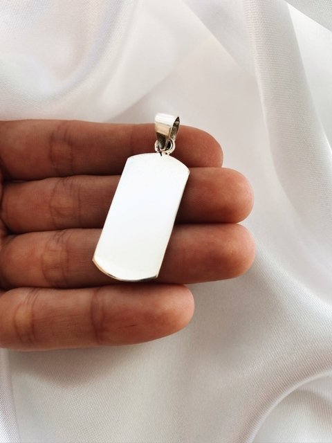 Dije plata 925 Medalla Rectangular