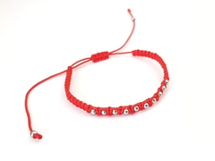 Pulsera Xia tejida con bolitas en acero quirúrgico - comprar online