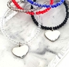 Pulsera dijes corazón cristalitos checos