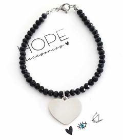 Pulsera dijes corazón cristalitos checos - tienda online