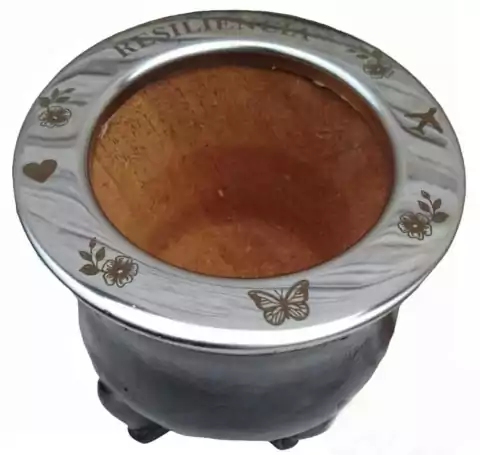 Mate de algarrobo forrado en cuero con virola de acero qurúrgico