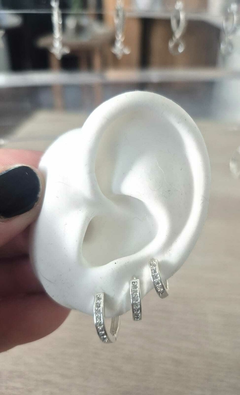 Argollas shine acero blanco - comprar online