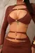 Imagem do Conjunto Tuane Cropped Manga Longa E Saia Longa