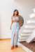 Conjunto Tamires Cropped E Saia Longa Jeans - Maria Cereja Store