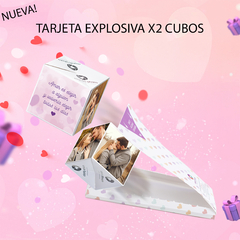 Tarjeta explosiva con 2 cubos adentro Diseño Amar es elegir... - comprar online