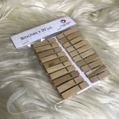 Broches x unidad de madera Tamaño 3.5cms