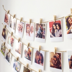 Set con fotos Polaroid x 10 Nuevo + Hilo + Broches + Caja contenedora - comprar online