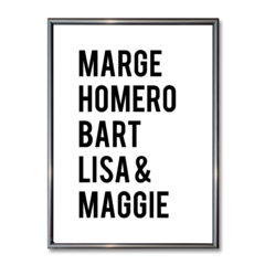 Cuadro Los simpsons Nombres de Familia