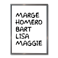 Cuadro Los simpsons Familia Nombres