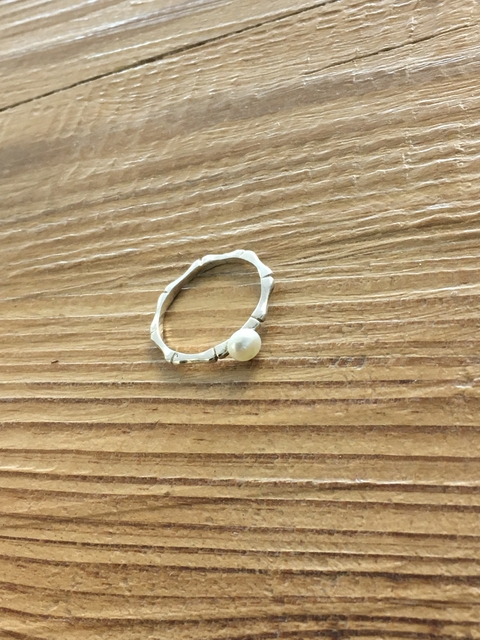anillo plata 925 con perla