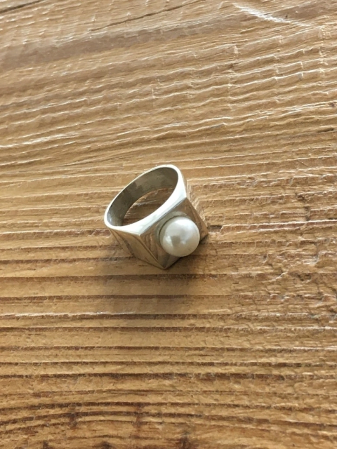 Anillo de Plata 925 Con Perla Fantasía